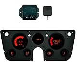 1967-1972 GM Chevy Truck LED Gauge Cluster | Direct Replacement Digital Dash Panel w/GPS, Oil Pressure & Temp Sending Units | C10 C20 C30 Pickup (Red)