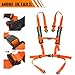 BESTZHEYU 2PCS Orange 4 Point Racing Harness with 2 Inch Comfortable Heavy Duty Shoulder Padding with Quick Auto Buckle for UTV ATV Sports Car, Racing Car
