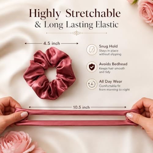 Image of Premium Satin Silk Scrunchies For Women And Girls Pack Of 24 Scrunchie for Less Hair fall Hairbands Rubber Band Scrunchies For Girls Best Gift For Mom, Sister And Girlfriend