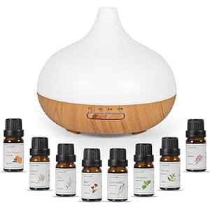 Worve Essential Oil Diffuser 500ML,Ultrasonic Aromatherapy Diffuser Mist Humidifiers,Humidifier with 14 Color Lights for Large Room, 4 Timer Setting, Auto Shut-Off for Office Home Bedroom Living