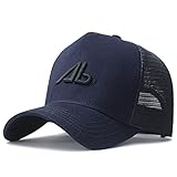 ISWMM Großer Kopfhut Sport Mesh Atmungsaktiv XXL Stickerei Oversize Baseball Cap Big Head Hat Plus 23.6"-25.5" (60-65cm), marineblau