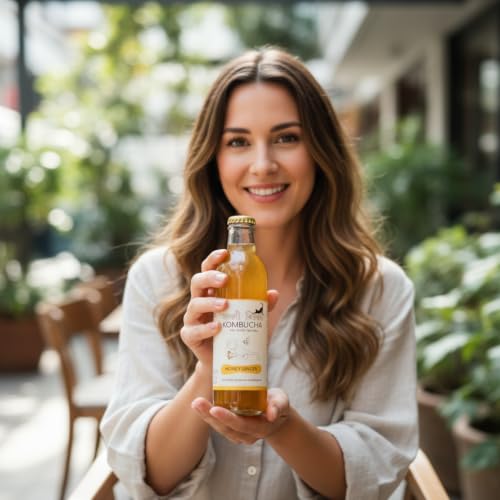 Image of KAALI BILLI Kombucha Honey Ginger, Pack of 2 | Fermented Tea, All Natural, Gut Healthy Drink | 2 x 250ml | Vegan, Preservative free, Low calorie, Low sugar