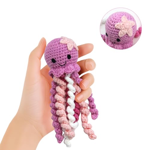 Image of Handmade Crochet Octopus for NICU Babies & Preemies, Scent Bonding Keepsake for Baby, NICU Separation Anxiety Gift, Soft Comfort Gift for Newborn (Light Purple)