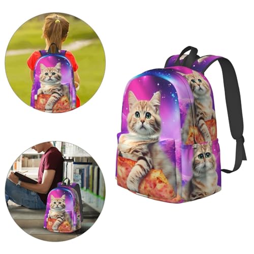 16 inch backpack Galaxy Cute Pizza Cat Laptop Backpack Full Print School Bookbag Shoulder Bag for Travel Daypack4