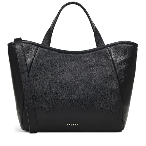 RADLEY London Muswell Lane Women's Medium Leather Ziptop Satchel Bag, Black
