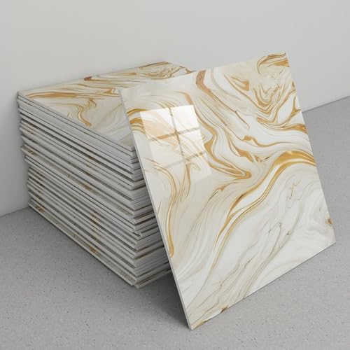 Piastrelle Da Parete Autoadesive, In Marmo 30x30 Cm, Pannelli For Pareti Doccia Impermeabili In PVC, Paraspruzzi Posteriori Su(B8,90 tiles)
