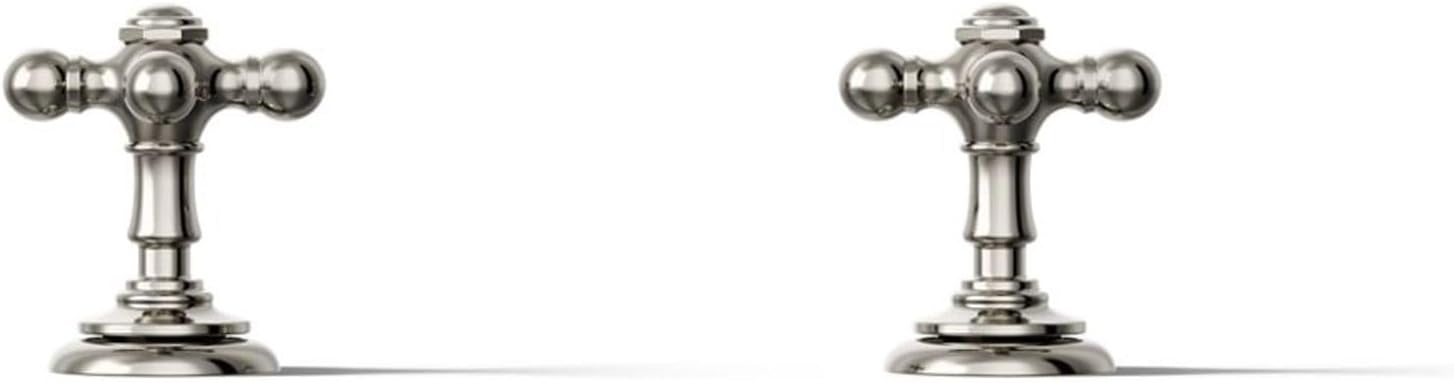 Kohler T98071-3-SN Artifacts® Deck-Mount Bath Faucet Handle Trim with Cross Design, Vibrant Polished Nickel