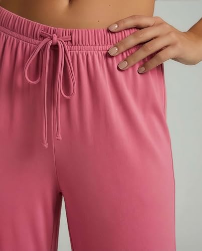Image of Real Essentials 3 Pack: Women's Soft Palazzo Pants - Wide Leg Yoga Casual Loungewear Pajama Pj Bottoms (Plus Available)