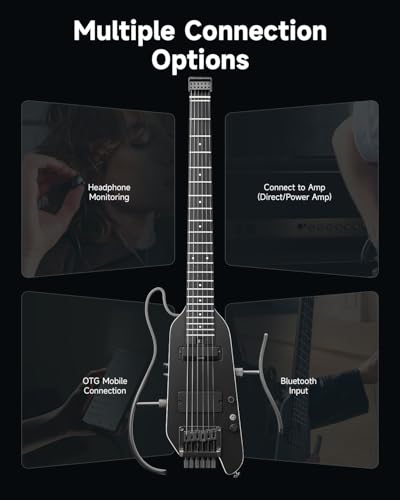 Donner HUSH X PRO Electric Guitar Kit - Smart Travel Guitar with Dozens of Preset Combinations, 7 Tone Sim Options, Black - image 9