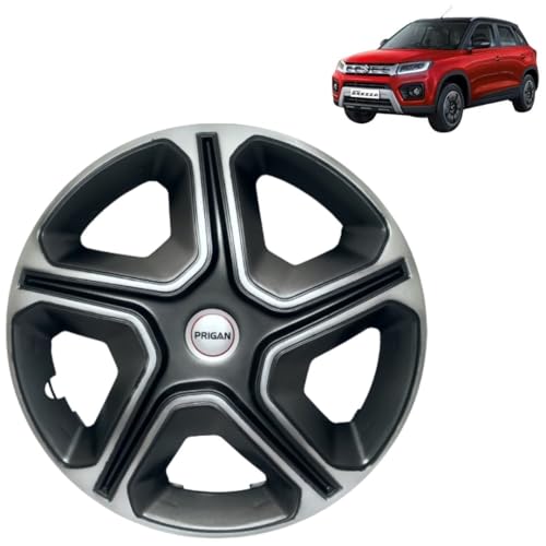 Image of Prigan Brezza Grey Silver Wheel Cover 16 inch for Maruti Brezza (Set of 4 Pcs) (Press Fitting) Model Name- Nexon Grey Silver 16