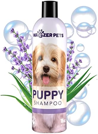 Wagzer Pets Puppy Shampoo 16 oz - Dog Itch Relief - Safe Dog Shampoo - Hypoallergenic Skin Care - Gentle Solutions - Soap Free - for Small Puppies with Dry or Sensitive Skin - Made in USA, 16 Oz