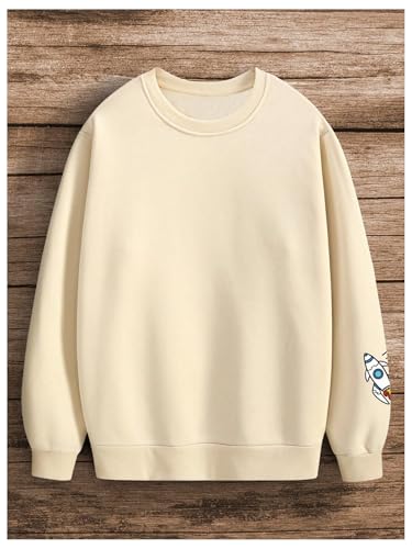SHENHE Men's Casual Letter Graphic Crewneck Drop Shoulder Long Sleeve Pullover Sweatshirt2