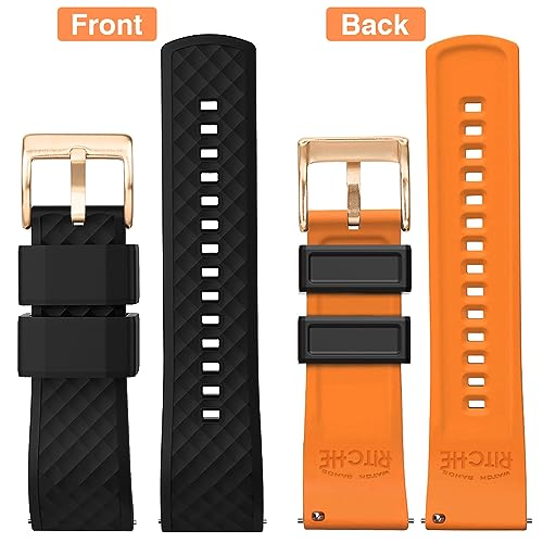 Image of Ritche Christmas Gift Silicone Watch Bands 18mm 20mm 22mm 24mm Quick Release Rubber Watch Bands for Men, White Elephant Gifts, Stocking Stuffers For Men