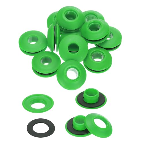 QUARKZMAN 20 Stück Kunststoff Ösen Set für Planen, Kunststoffösen Rostfrei für LKW Abdeckplane Textil Vorhänge Zelte Poolplane Sonnensegel Banner Markisen Befestigungsclip, Grün