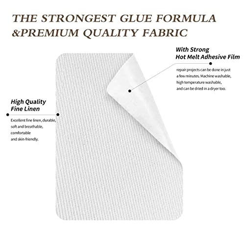 Image of KING MOUNTAIN 100% Cotton Fabric Iron-on Repair Patch, Inside&Outside Clothes Repair Patch, 3 inchx60 inch with Backing Glue Repair Decorative Patch kit (White)