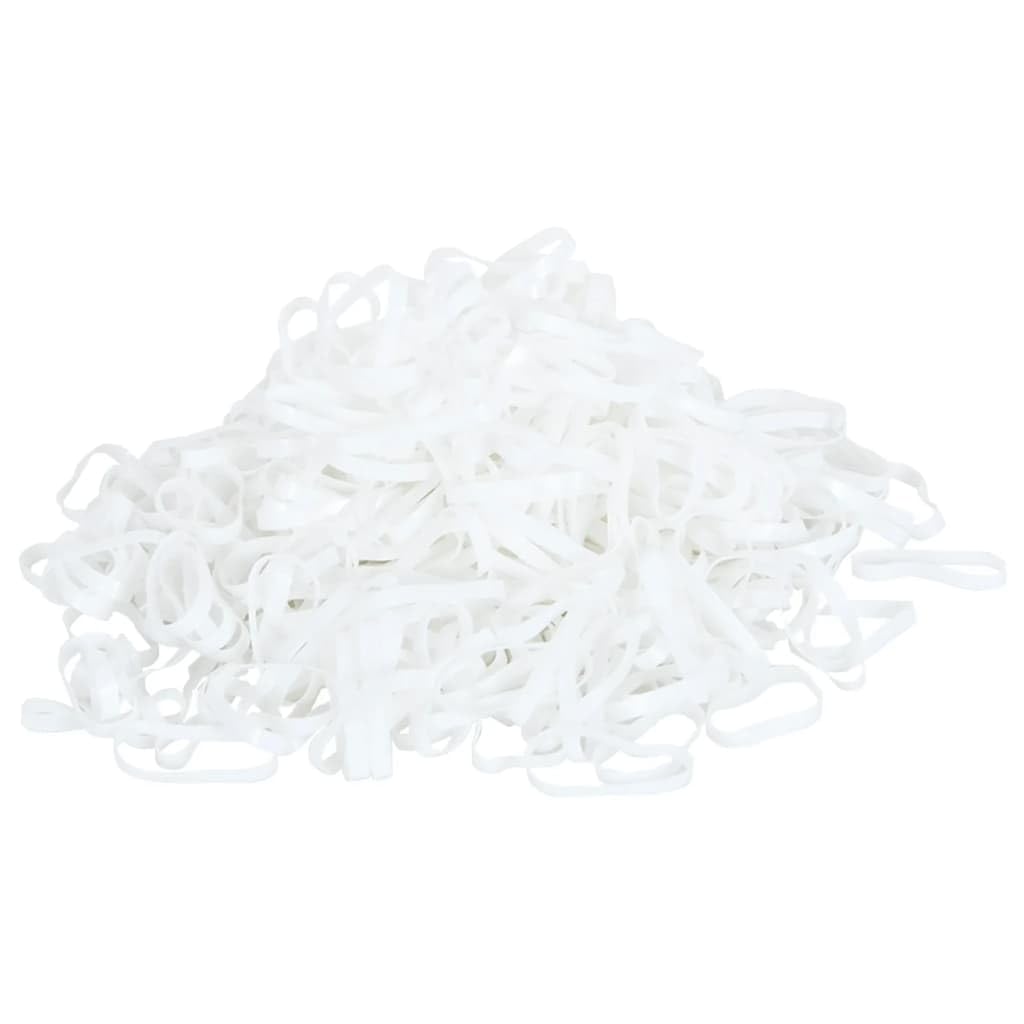 Gomas de crines para caballos, 2500 unidades, color blanco de silicona para crines y cola, suministros para caballos, accesorios para caballos, cuidado de pasto, almacenamiento en caja, apto