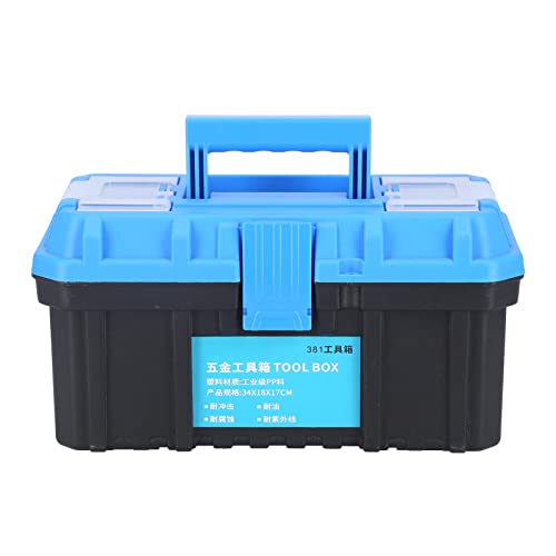 Caja de herramientas Organizador Plástico Piezas de hardware portátiles Estuche de almacenamiento Doble capa Electricista Maleta Gran capacidad Resistente a los impactos (Tamaño pequeño)