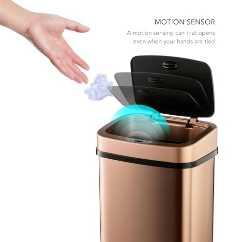 Caneca de Basura Sensor Movimiento Acero Inox 3 Gal miniatura 3