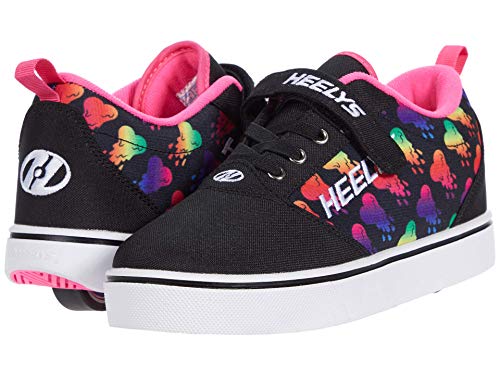 Image of HEELYS Girl's Pro 20 X2 (Little Kid /Big Kid) Black /Rainbow 1 Little Kid M