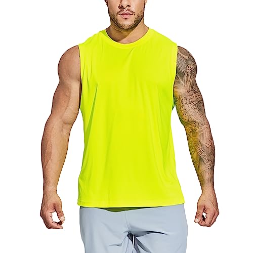 MIER Men's Workout Tank Tops UPF 50+ Swim Shirts Quick Dry Running Sleeveless UV Protection Muscle Tees3