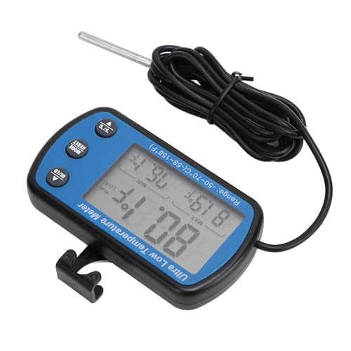 GLOGLOW Termómetro de Refrigerador Digital con Alarma de Medidor de Temperatura del Congelador Preciso para el Laboratorio del Hospital -50 a 70 ℃ Pantalla LCD para Refrigerador, Congelador,