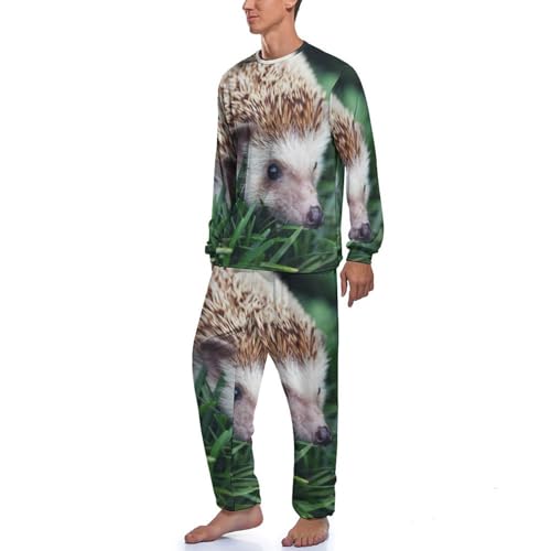 Pyjama homme hérisson ensemble haut et bas en coton doux - 2