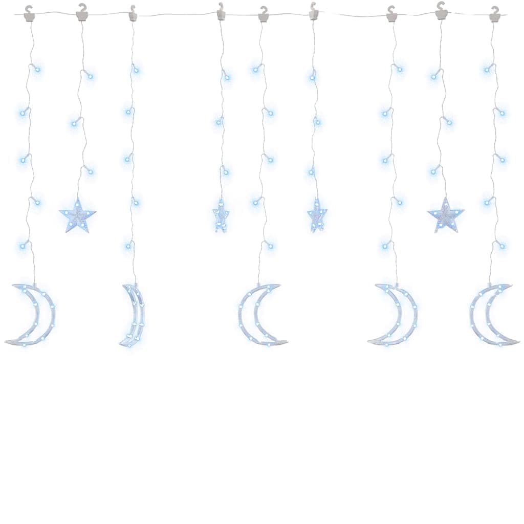 Catena luminosa stelle e lune con 345 LED, bianco freddo, 5.3 x 0.9 m