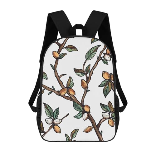 Leaves And Nuts Backpack - Durable 600D Polyester, 17 Inch Backpack with Ergonomic Adjustable Straps, Lightweight Travel Bag for Men & Women