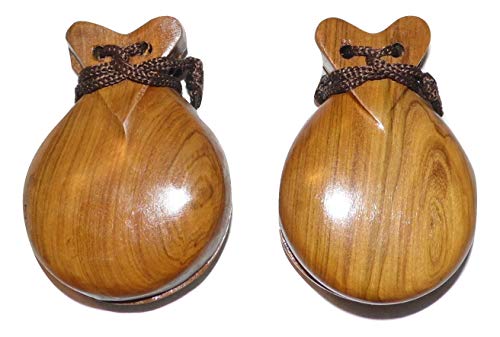 Pair of Wooden Castanets Castanuelas Handmade in Peru