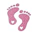 Bleacher Spirit Baby Feet Iron On Decal, DIY Craft, HTV Newborn Graphic Vinyl Patch, Pick Size Color, Iron-On Almost Anything (Flamingo Pink Glitter)