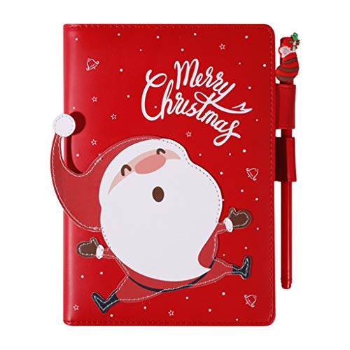 hetuioiyster noël père noël Cuir Journal Cahier B6 Journal Agenda planificateur Bloc-Notes carnet de Notes Cover