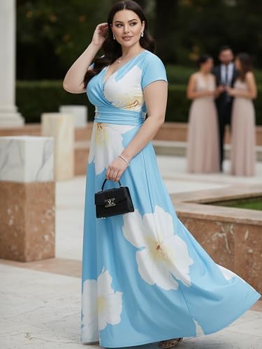Image of KOH KOH Womens Long Modest Floor Length Flowing Summer Print Maxi Dress