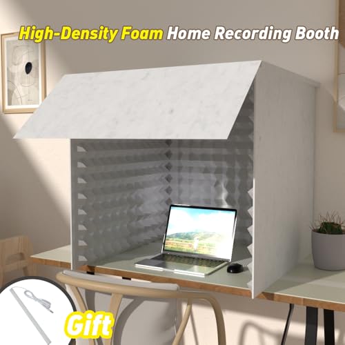 Cabina de grabación plegable con espuma de alta densidad, estudio pequeño para grabación, escudo para grabación, insonorización para grabación, streaming en vivo y podcast (Gris) miniatura 6