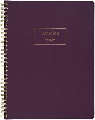 Cambridge Meeting Spiral Notebook, Legal Ruled, Soft Cover Business Journal, 9-1/2" x 7-1/4", Wirebound Memo Notepads, Cute Stationery Supplies for Home Office, 80 Sheets, Purple (49556)