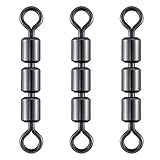 Dr.Fish 30 Pack High Speed 3 Roller Swivels, Fishing Barrel Swivels Rolling Swivels Leader Lure Connector Catfish Rig Bead Chain Swivels Saltwater Freshwater Size 4