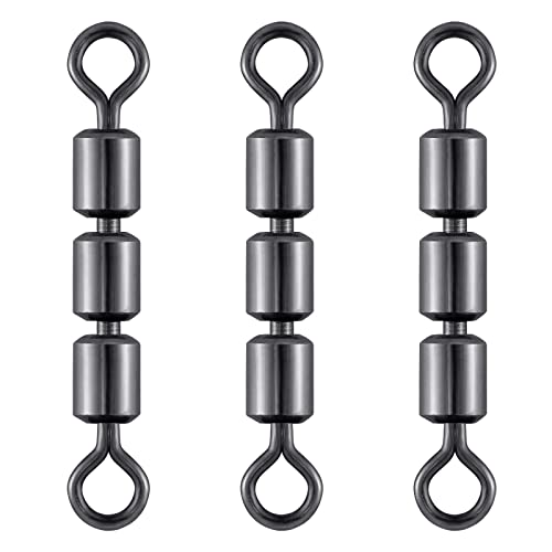 Dr.Fish High Speed 3 Roller Swivels, Bead Chain Barrel Swivels Fishing Tackle Trolling Rolling Leader Lure Connector Salmon Walleye Freshwater #8