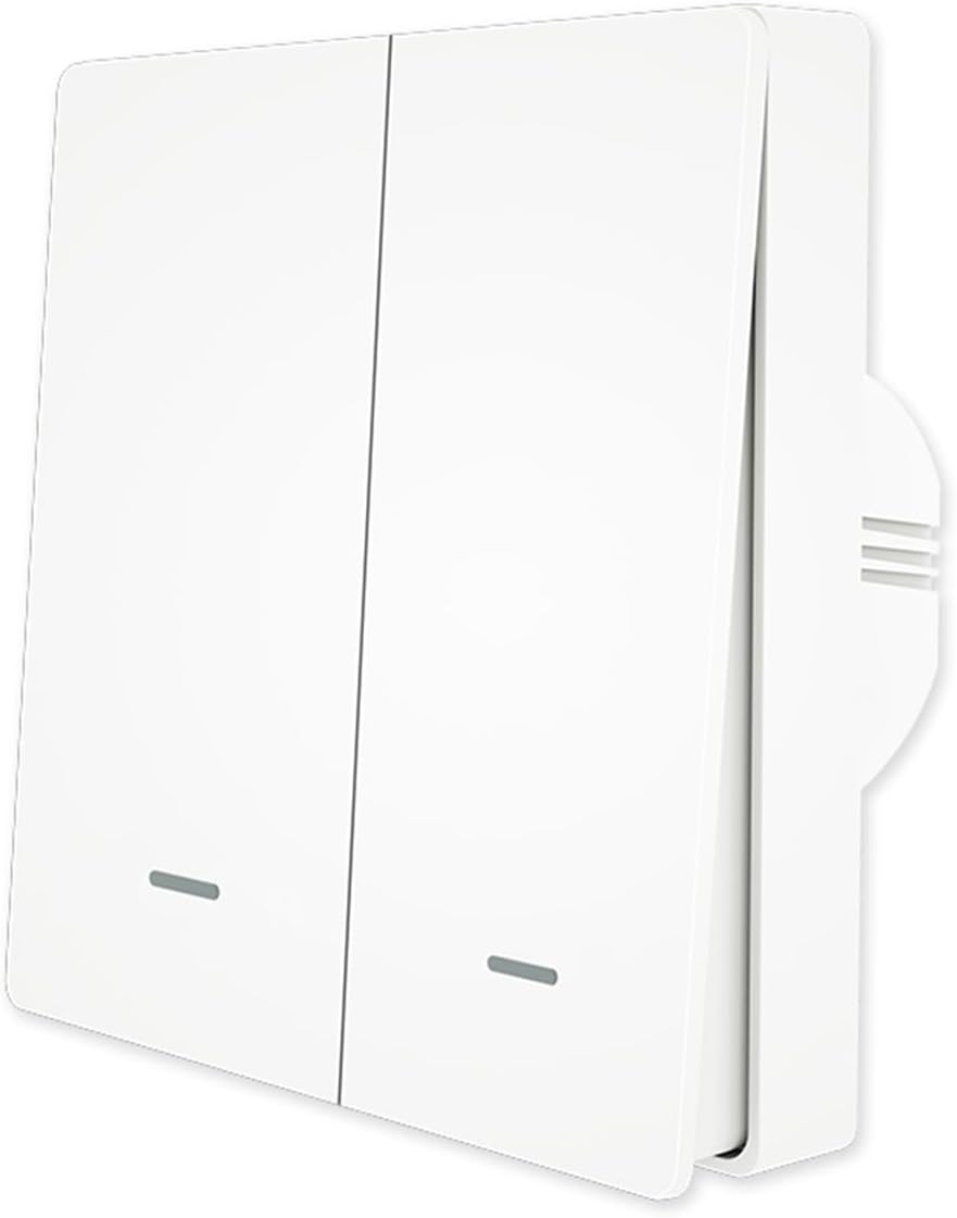 MOES ZigBee Wall Light Switch, No Neutral Wire Required, No Capacitor Needed, Smart Life MOES App Remote Control, Works with Alexa, Tuya ZigBee Hub Required, 2 Gang, White