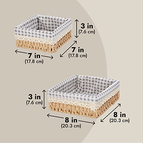 Set Of 3 Wicker Storage Baskets For Organizing Shelves With Removable Liners For Towels, Toiletries (3 Sizes) #TOP4