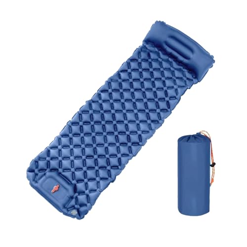 Ranuw Colchón hinchable portátil para camping y viajes, plegable, con almohada, cama de senderismo ligera, cojín de aire ligero