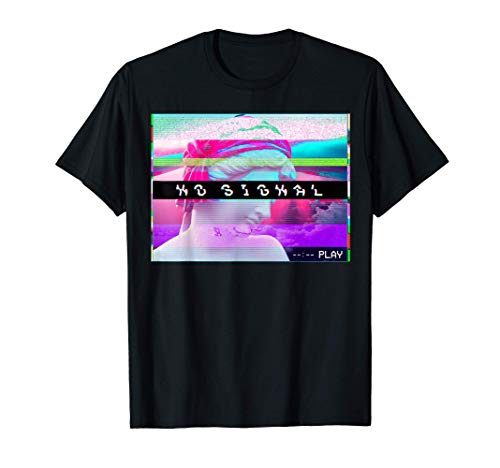 Vaporwave Sin señal Synthwave Retro Glitch art TV Estática Camiseta