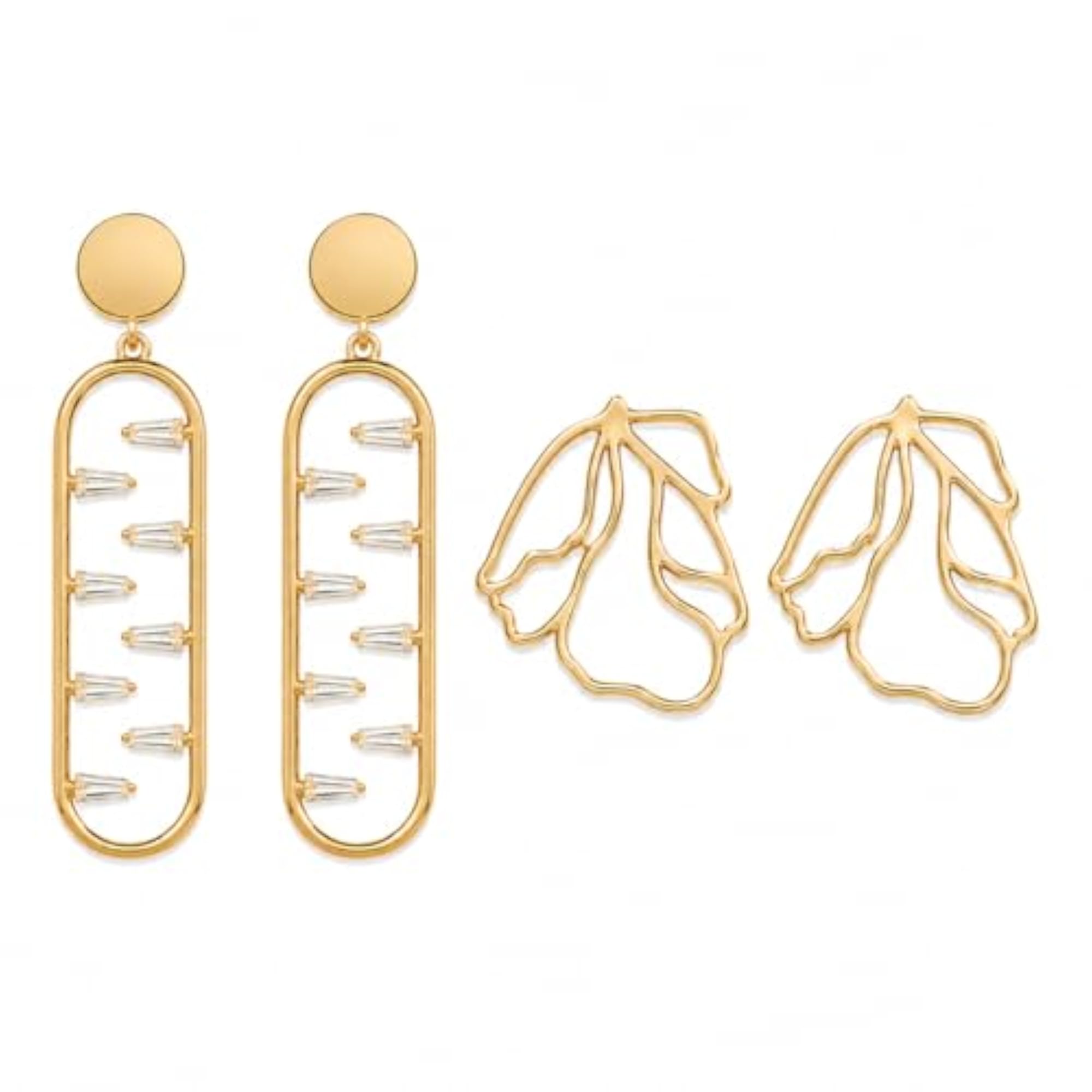 Gold Tone Statement Earrings Combo for Women