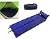 Luxetempo Lightweight Self-Inflating Camp Pad Tent Air Mattress Sleeping Pad with Attached Pillow for Backpacking Camping Blue