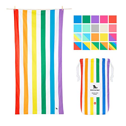 Dock & Bay Rainbow Quick Drying Beach Towel - Rainbow Skies, Large (160x80cm, 63x31) - Quick Dry, Co Dock & Bay Rainbow Quick Drying Beach Towel - Rainbow Skies, Large (160x80cm, 63x31) - Quick Dry, Co