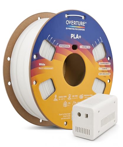 PLA+ 1,75 mm OVERTURE blanc filament 3D haute résistance anti-cassage