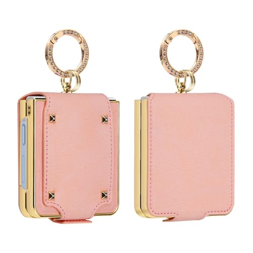 Étui en cuir pour Samsung Galaxy Z Flip7 rose l'accessoire mode de votre quotidien