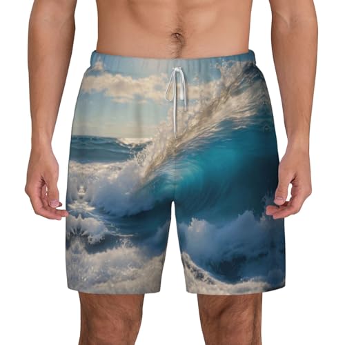 Bañador corto elástico para hombre forro compresión secado rápido transpirable mar