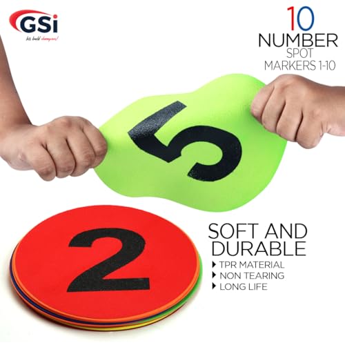 Image of GSi Spot Markers - Non-Slip Non-Toxic Poly Spots - Floor Markers for PE, Sports & Classroom Activities