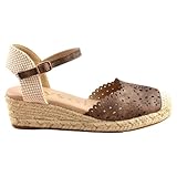 mysoft - Alpargatas de Esparto con cuña y Cierre de Hebilla 999699 Sintético Mujer Color: Testa Talla: 37