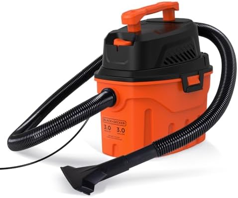 BLACK+DECKER Shop Vacuum Wet and Dry, 3 Gallon 3.0 Peak HP, 3-in-...
