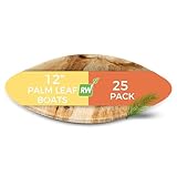 Restaurantware Indo 12 x 5 Inch Palm Leaf Plates 25 Durable Palm Plates - Disposable Boat-Shaped Design Palm Leaf Dinner Plates Impervious To Grease For Hefty Meals Appetizers Or Desserts